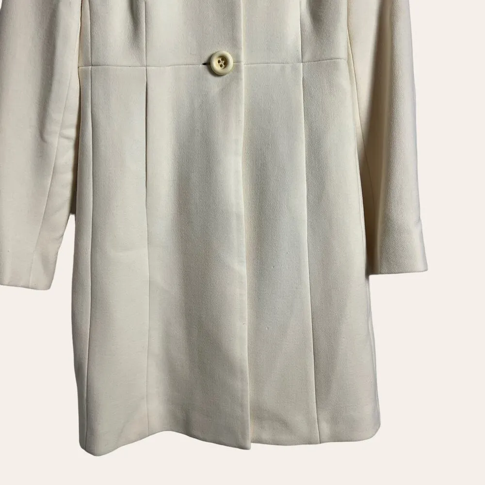 J.Crew Ivory Cream Wool Coat Size 0 - Image 3