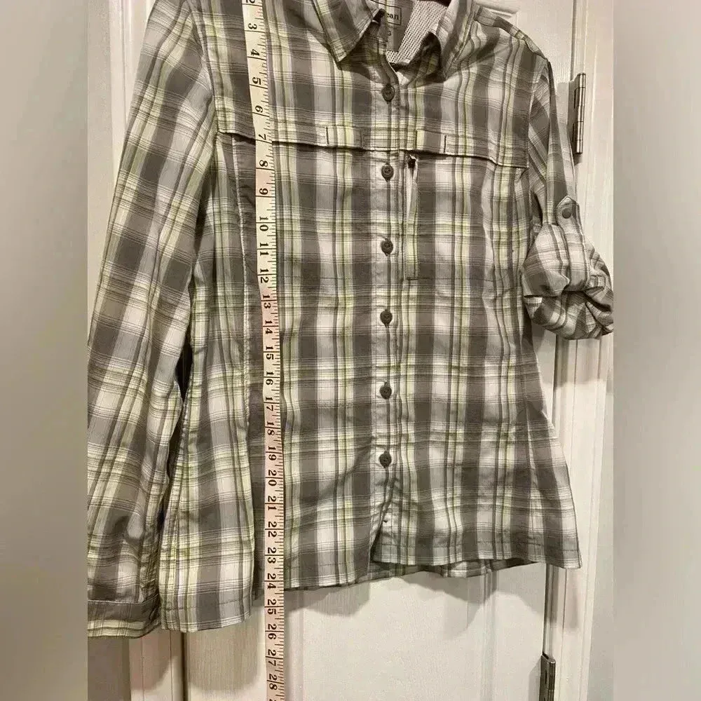 L.L. Bean Women’s Vented Convertible Sleeve Button Down Trail Hiking Shirt Sz Sm Gray - Image 7