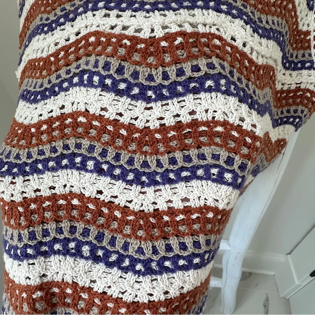 Rebellion Multicolor Crochet Crop Tank Top Size Small - Image 7