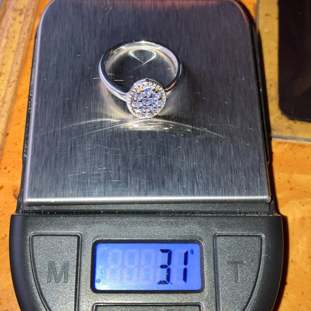 Natural Tanzanite Sterling Silver Cluster Ring Size 9 - Image 8