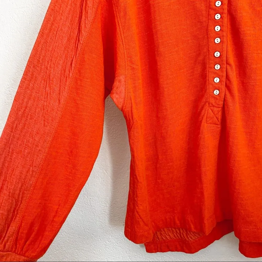 We the Free Back at It Henley Red Orange Size XS - Image 5