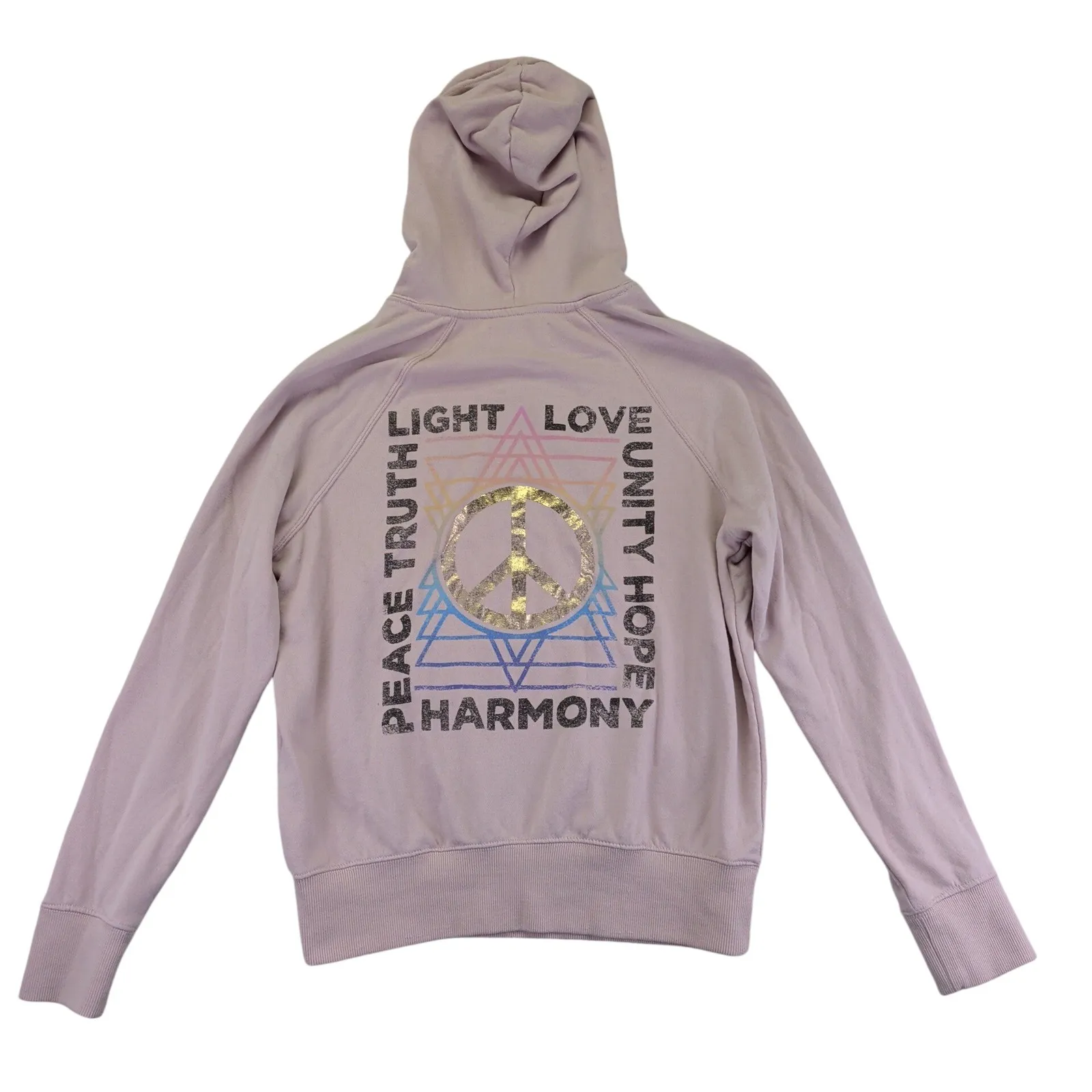 Spiritual Gangster Peace Love Unity Hope Full Zip Hoodie Sweatshirt Womens Small - Image 2