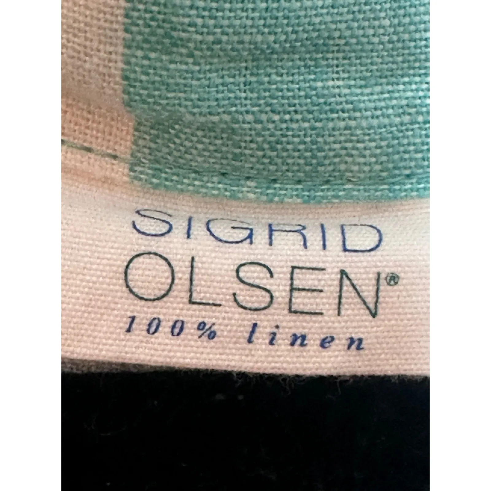 Sigrid Olsen Women Turquoise White Stripe Linen V Neck Sleeveless Dress Size S - Image 3
