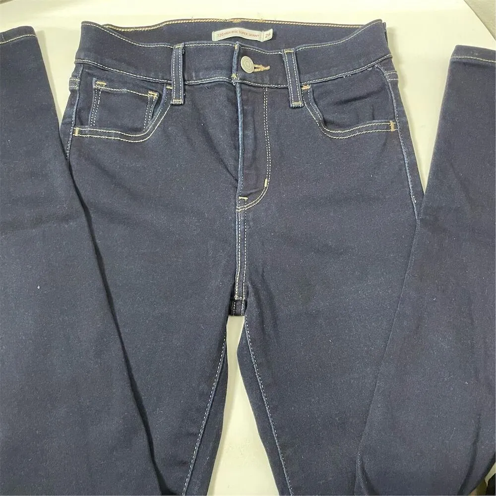 Women's 720 High Rise Super Skinny Jeans Size 26 Dark Blue - Image 3