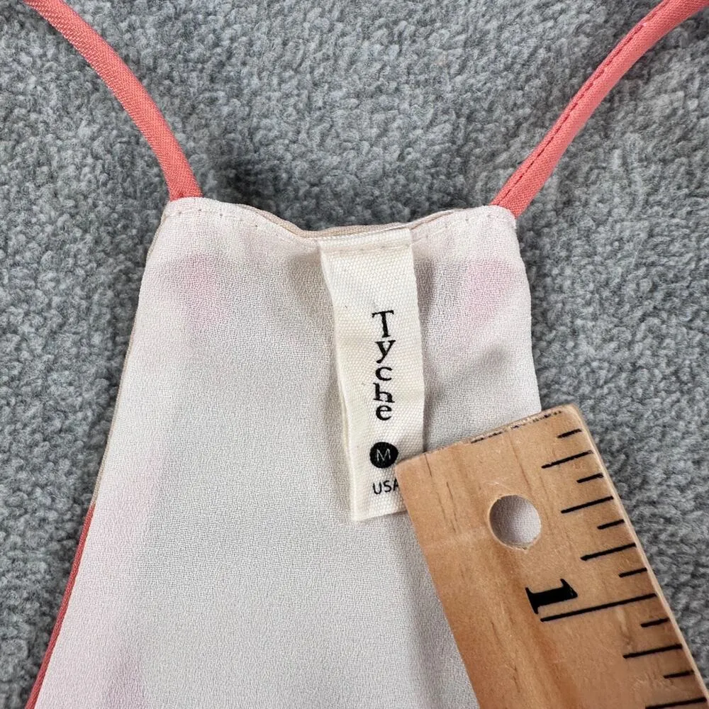 Tyche Colorblock Blouse Women's Medium Pink/Red Spaghetti Strap V-Neck Top - Image 4