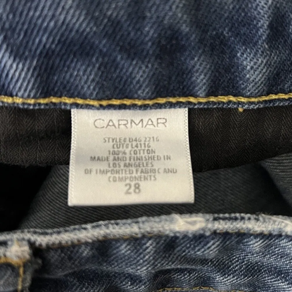 Carmar Jeans Women 6 28" Blue Ankle High Rise Frayed Casual Distressed Destroyed - Image 6