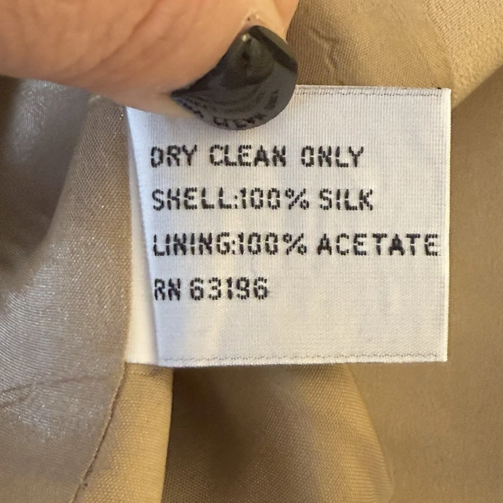 Vtg Talbots Tan‎ Silk One Button Blazer Jacket Size 8 Office Career Professional - Image 5