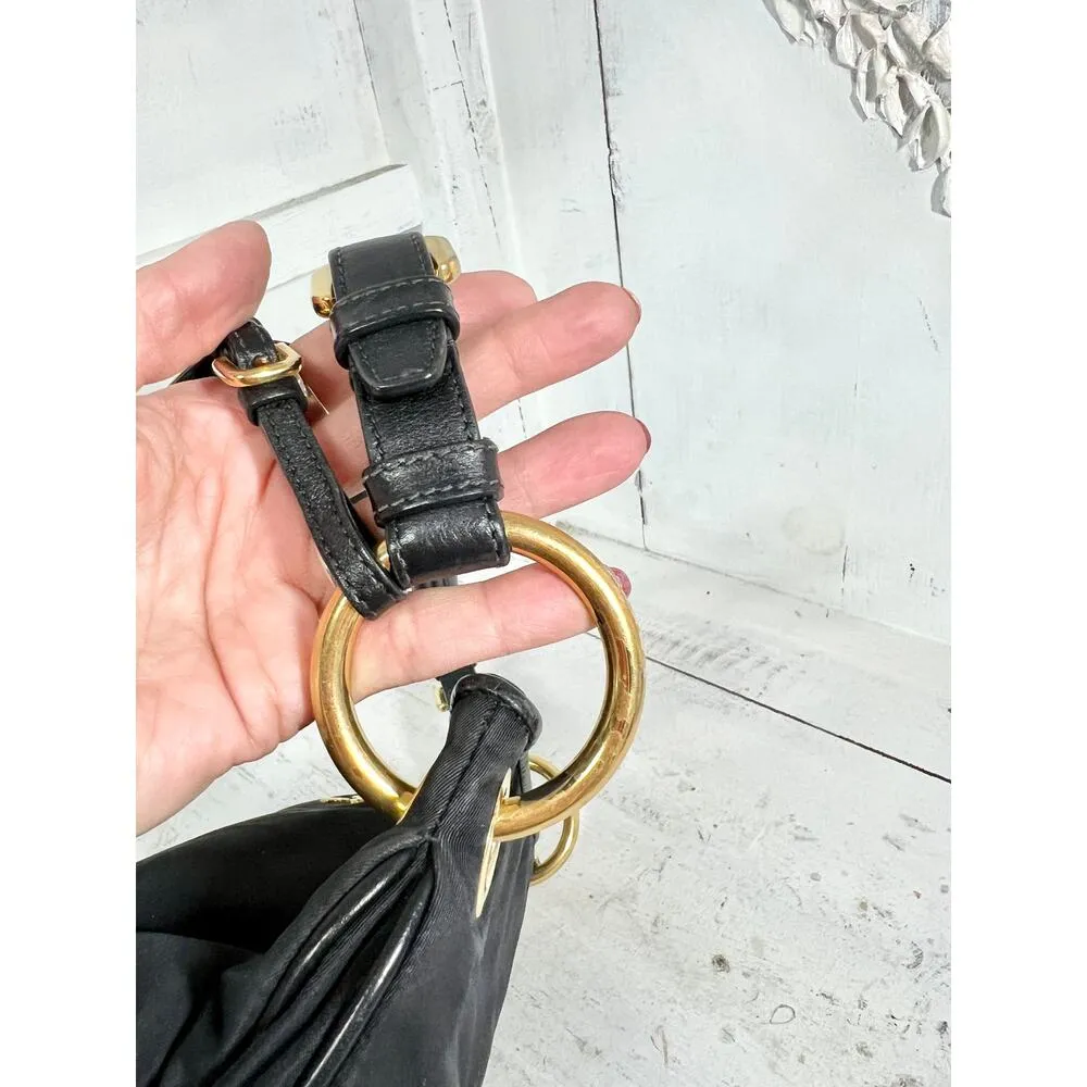 Prada Milano Tessuto Adjustable Single Strap Shoulder Handbag Black - Image 11