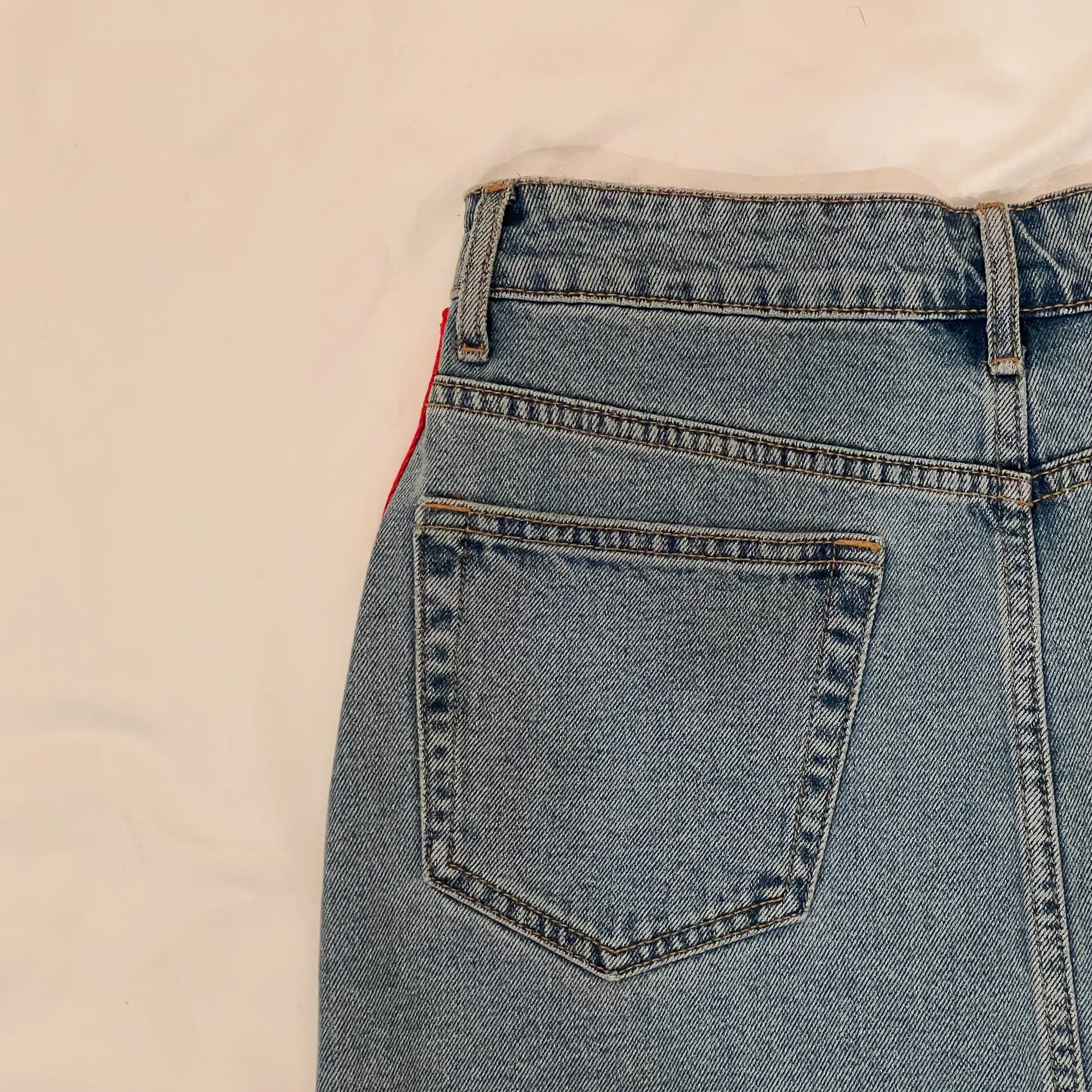 Side Stripe Denim Mini Skirt - Image 4