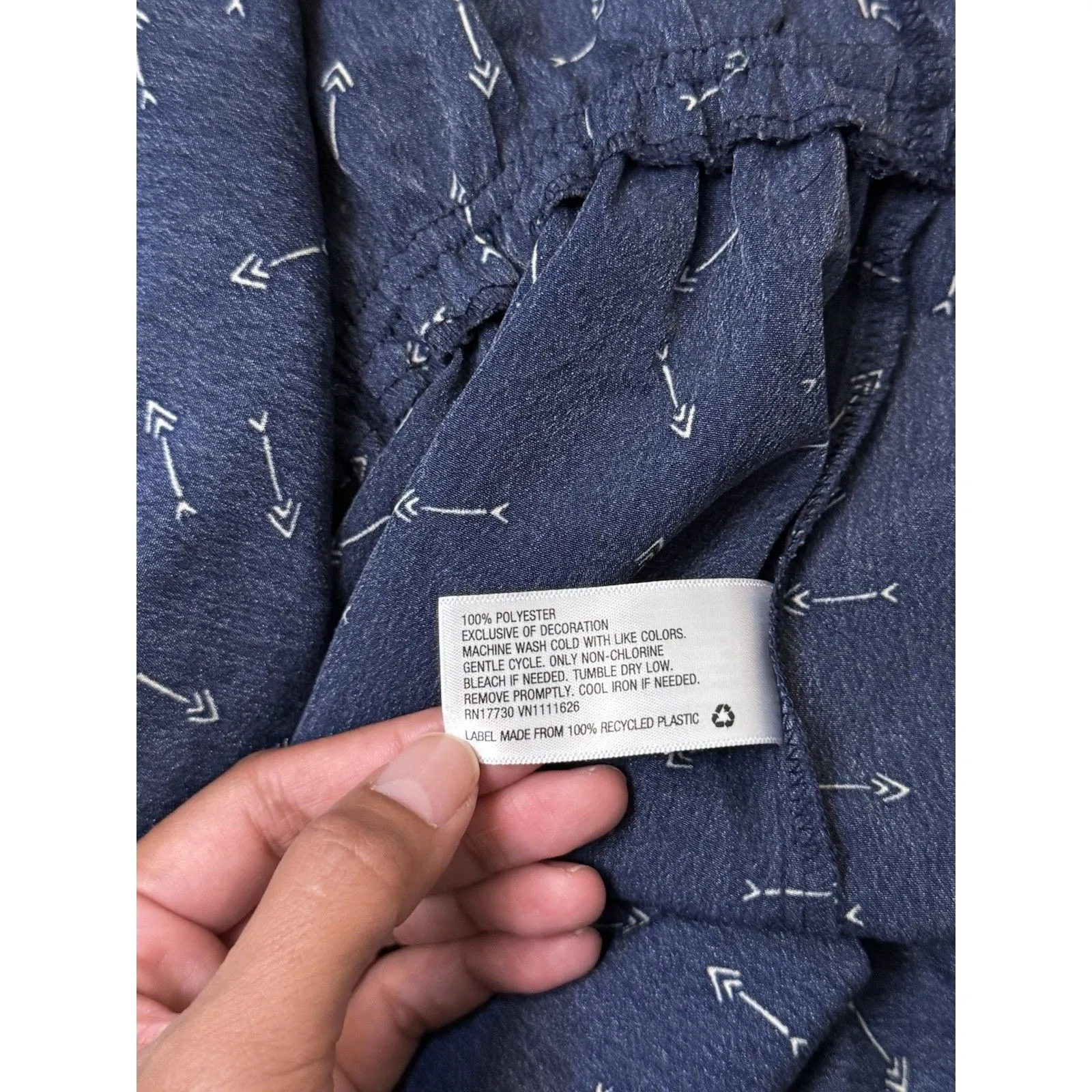 Xhilaration Flutter Sleeve Arrow Navy Knee-Length Lightweight Summer Dress Sz M - Image 6