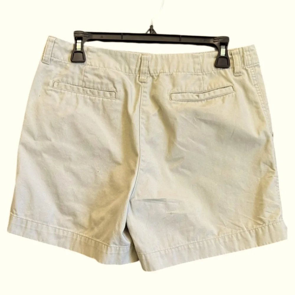 New York & Company Womens Chino Shorts Khaki Size 10 Cotton Twill Tan - Image 2