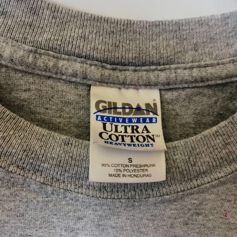 00s Vintage Gildan DARE Because We Care T Shirt American Flag Double Sided Small - Image 14