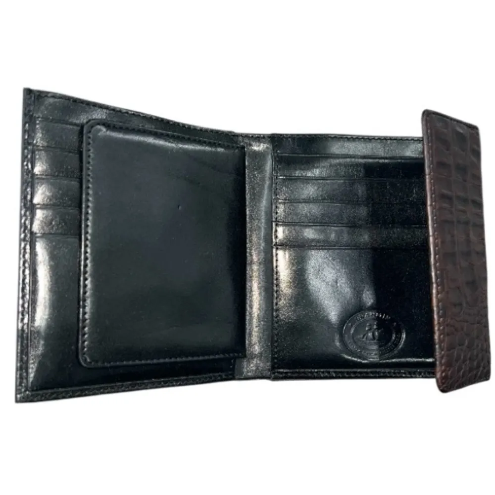 Brahmin Brown and Black Crocodile Embossed Leather Wallet - Image 5