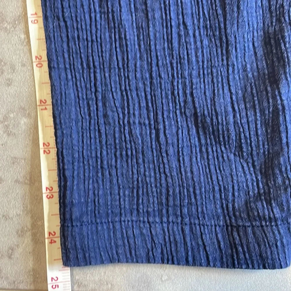 WONDERLY women’s blue one button unstructured blazer pockets 100% cotton size XL - Image 16