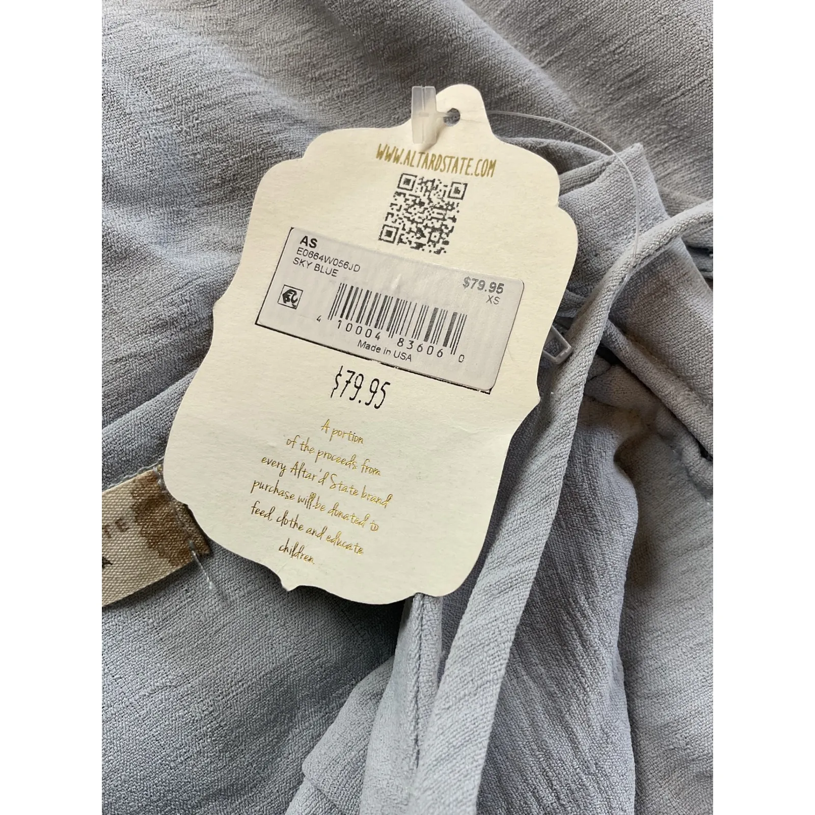 Altar'd‎ State XS Midi Dress Sleeveless Side Slit Cami Casual Light Blue - Image 8