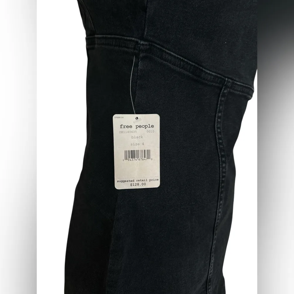 NWT Free People Something Sweet Mini black denim dress 4 - Image 8