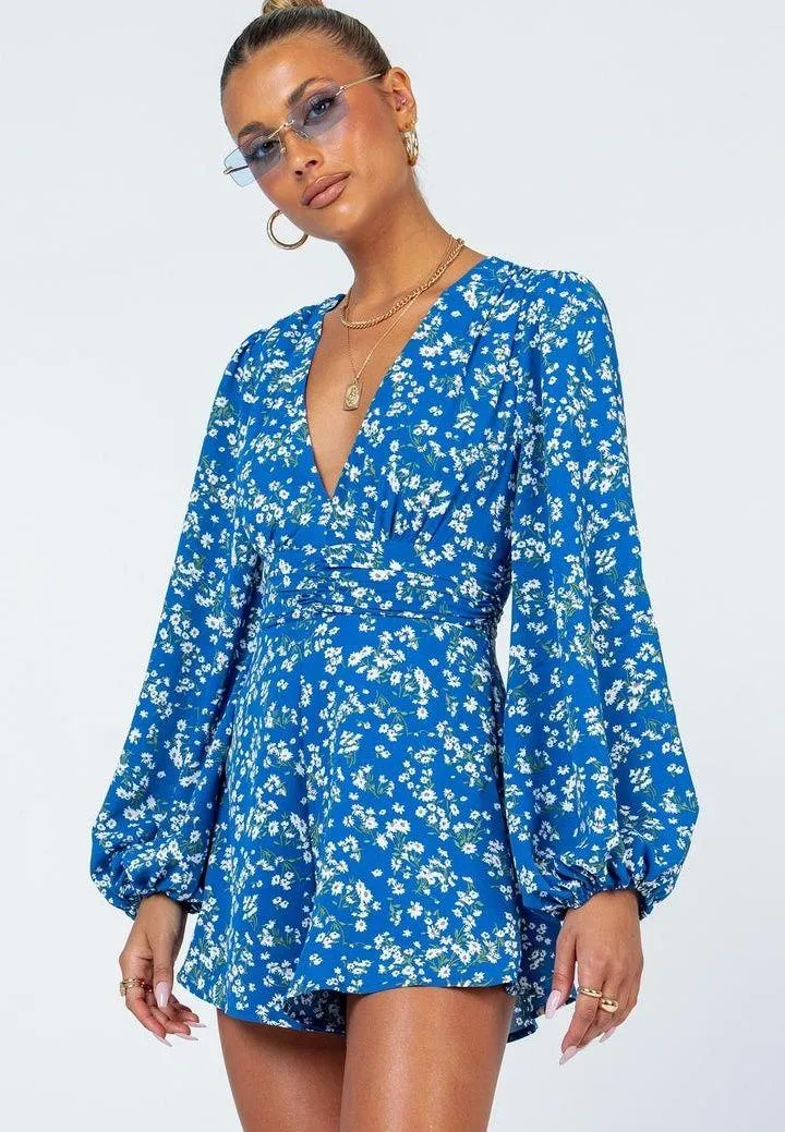 Atlas Romper in Blue Floral - Image 3