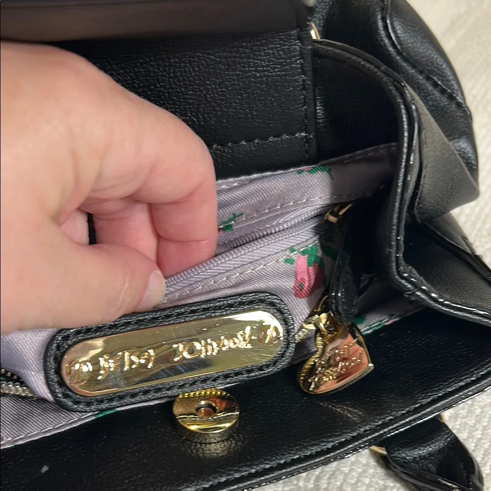 BETSEY JOHNSON Black Textured Satchel - Image 8