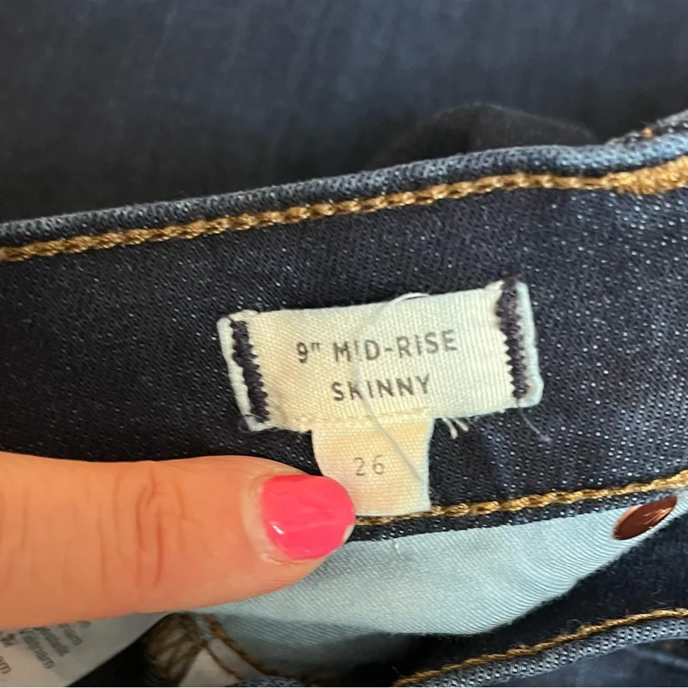 Madewell 9” Mid-Rise Skinny Jeans Women's Size 26 Dark Wash - Image 15