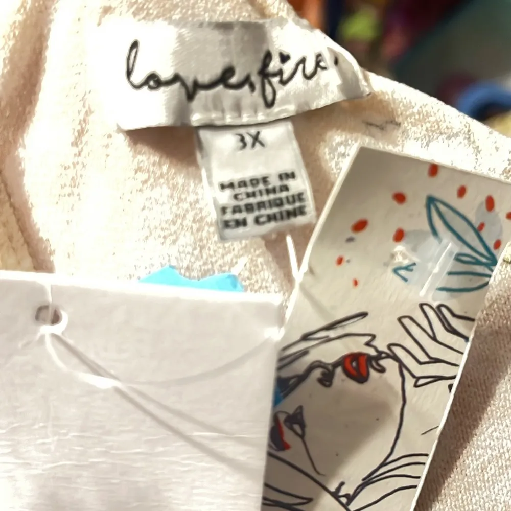 New LOVEFIRE FLORAL PRINT FAUX WRAP MAXI DRESS SZ 3X Tan - Image 7