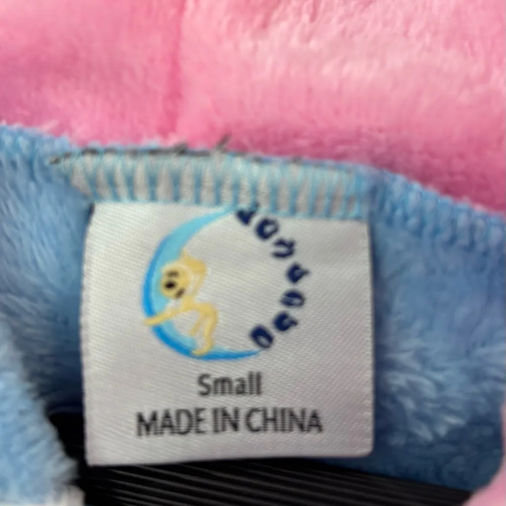 Cozusket S Cozplay Unicorn Plush Velour Costume Pink and Blue - Image 9