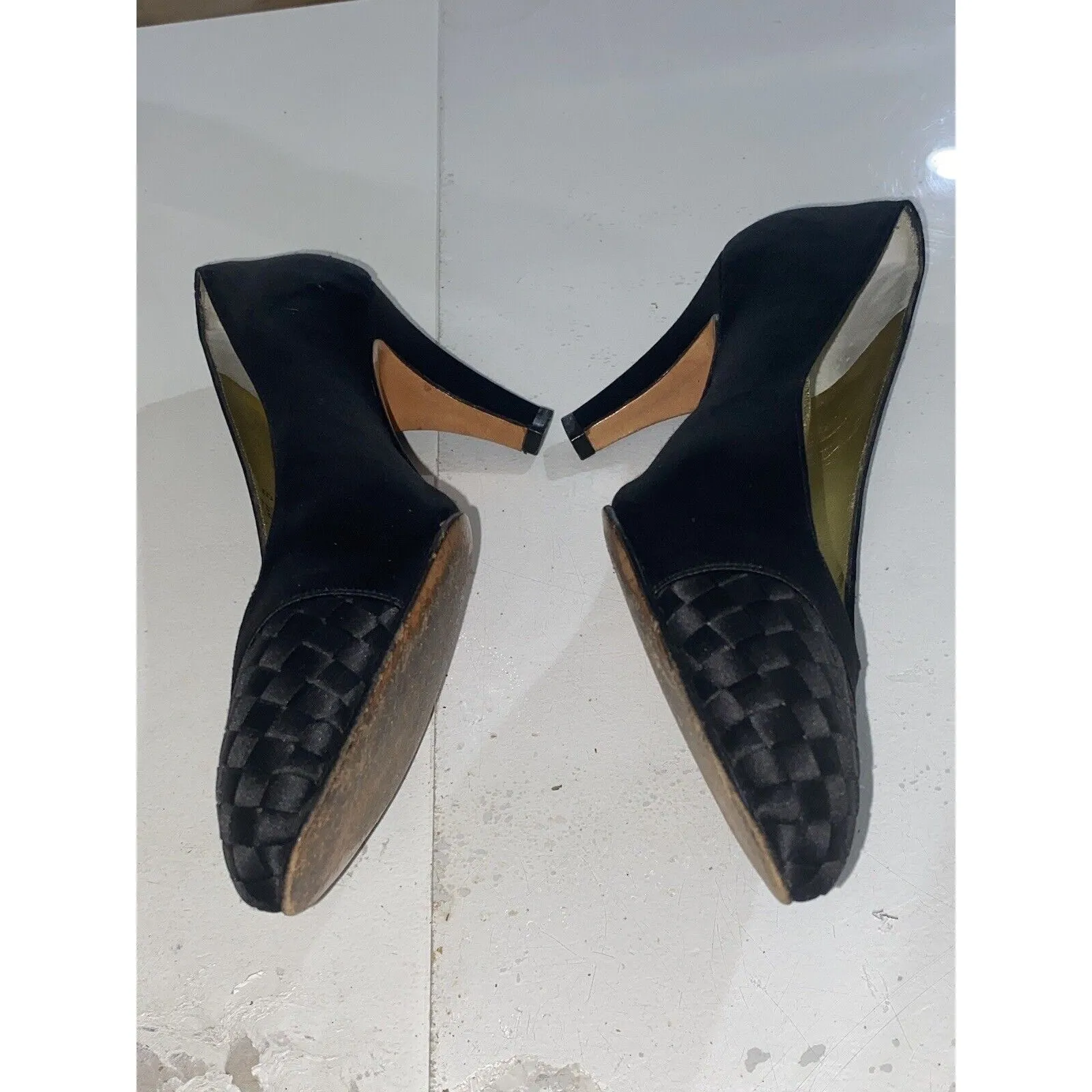 Bottega Venetta ￼Women’s Sz 8.5 B ￼ Vintage￼ Black Pumps Classic Weave - Image 14