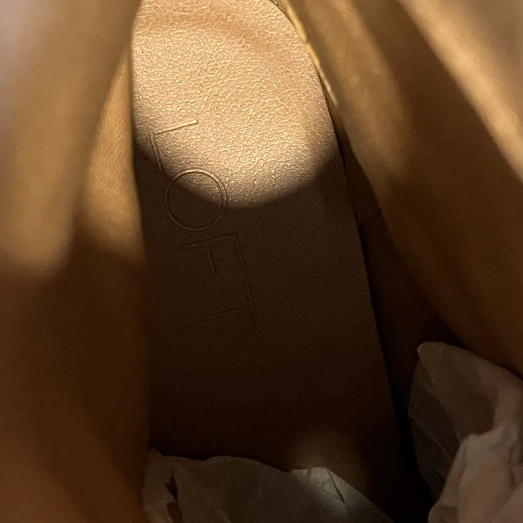 LOFT High Ankle Boots Womens Size 6.5 Faux Suede Tan Western Classic - Image 7