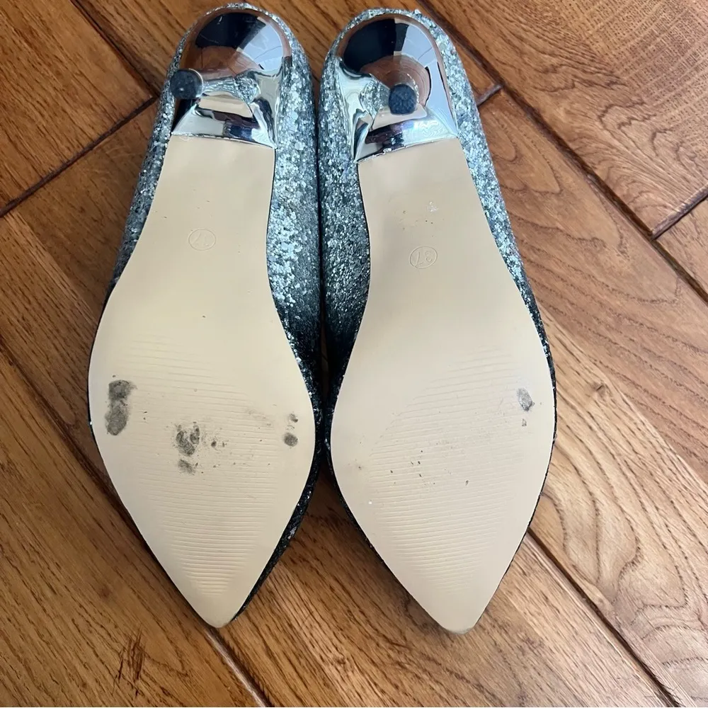 Jimmy Choo Romy Glittered 2 Toned embellished pumps size 37 - Image 5