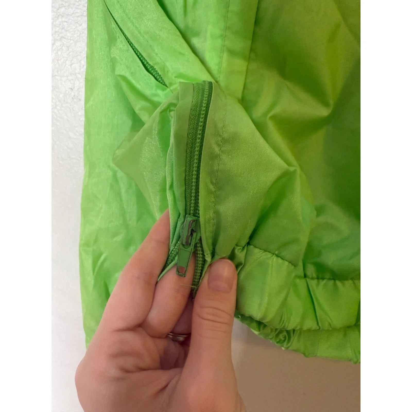 Vintage 80s Hotstuf Neon Green Wind Breaker Sz L Boxy Retro Gorpcore Disco Size L - Image 2