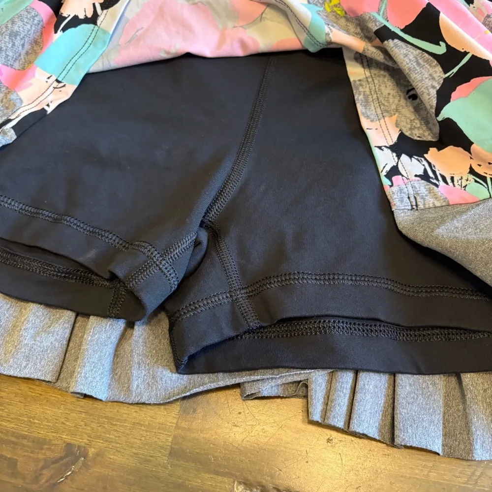 Trina Turk Recreation Skirt Skort Multicolor & Black Tennis Pleated XL Floral - Image 5