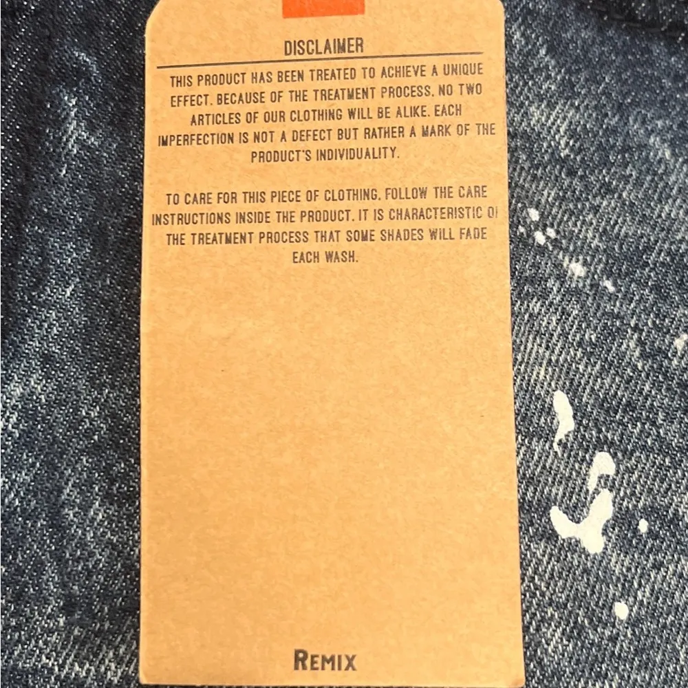 NWT Remix by Rock Revival Heavy Distressed Paint Splattered Mid Rise Jeans Sz 28 - Image 7