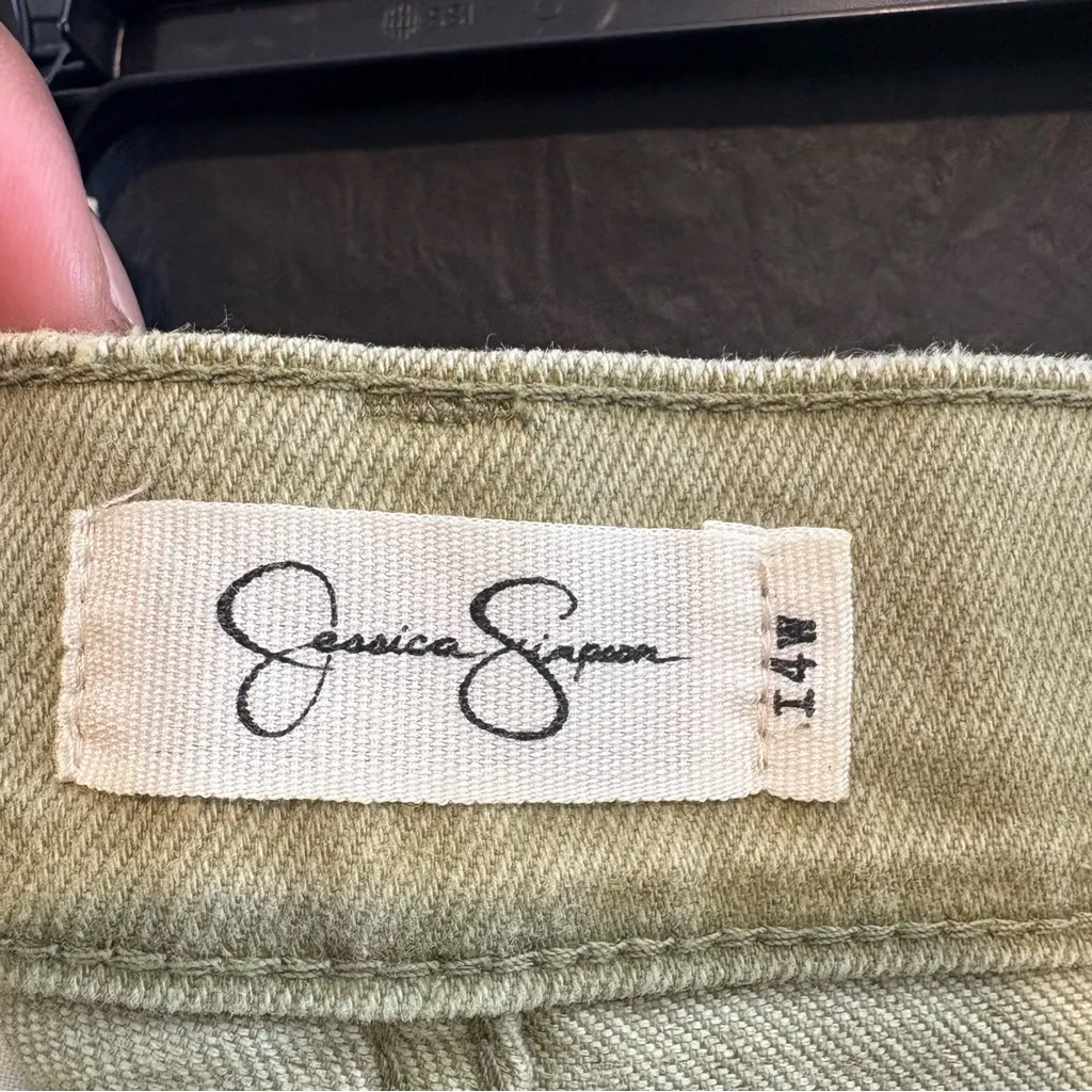 Jessica Simpson Mike Bestie Women's 14W Olive Straight Leg Jeans**READ** - Image 5