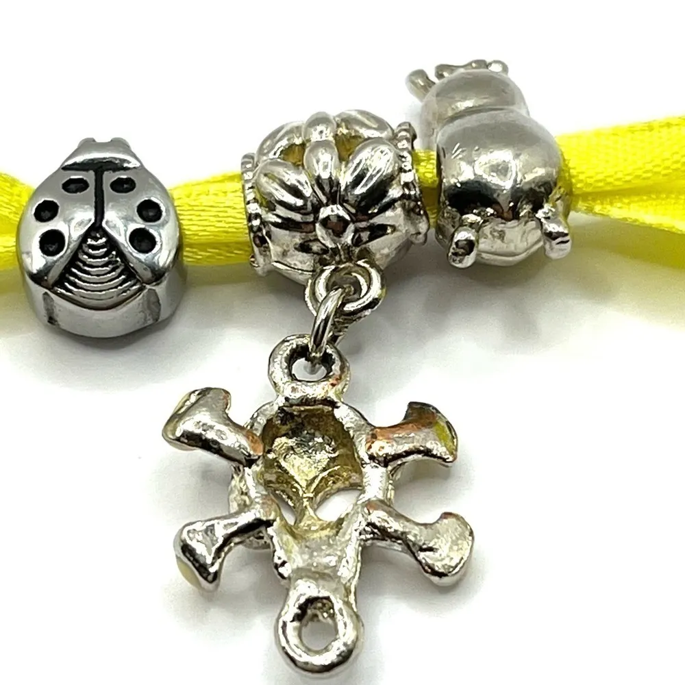Charms Lady Bug, Skull Charm, Bee Charm can be worn bracelet or necklace πβ οΈπ - Image 4