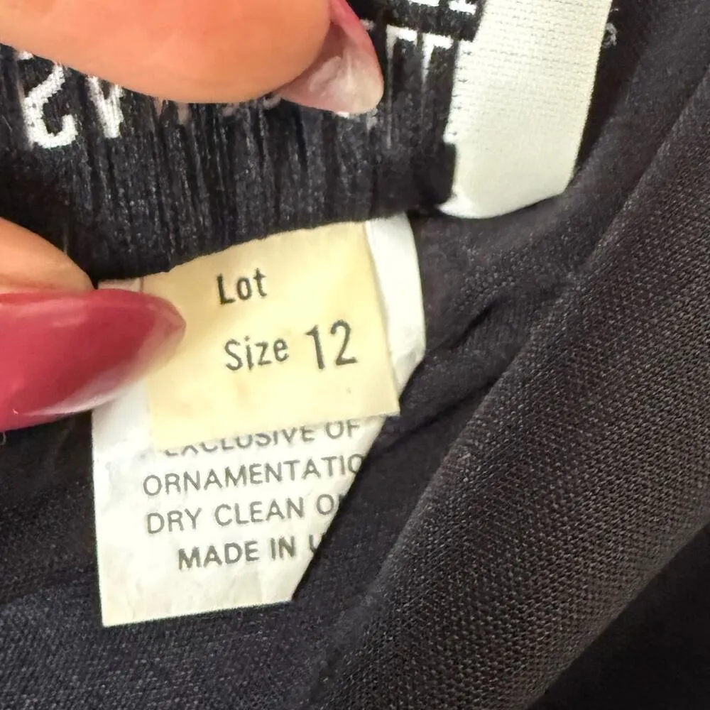 Susan‎ Roseli sz 12 black VINTAGE jewel studded long sleeve midi Dress - Image 4