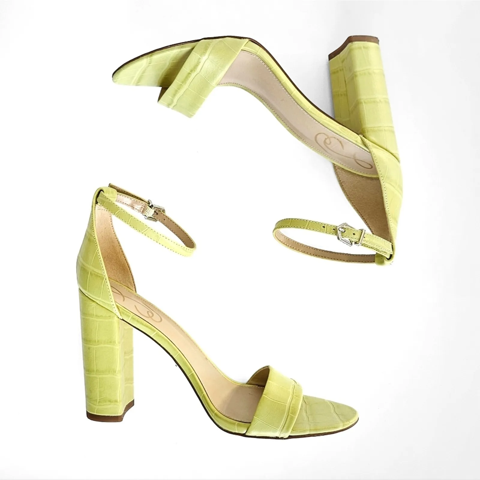 Sam Edelman Yaro Block Heel Sandal Green Size 8‎ Open Toe Spring Pastel - Image 11