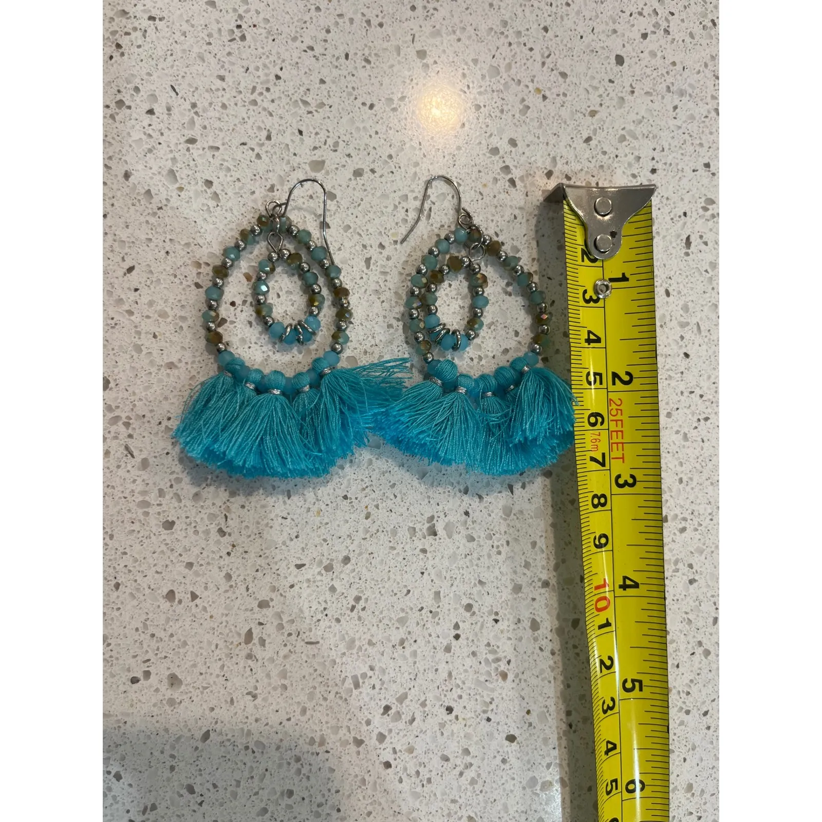 Teal‎ beaded bohemian Cruise Lilly Ear - Image 3