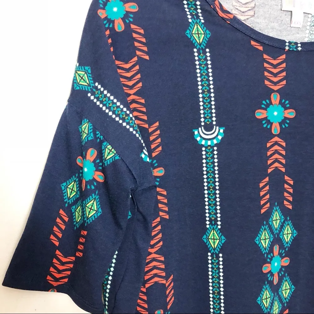Lularoe Irma Top Aztec Print Blue Size XXS - Image 3