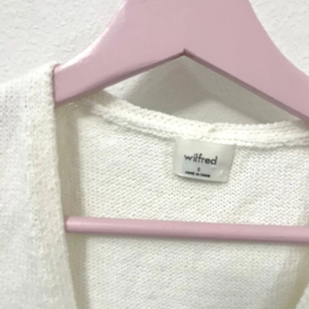 Aritzia Wilfred Basque Sweater Vest Slim Fit Button Up Light Birch Size S - Image 3