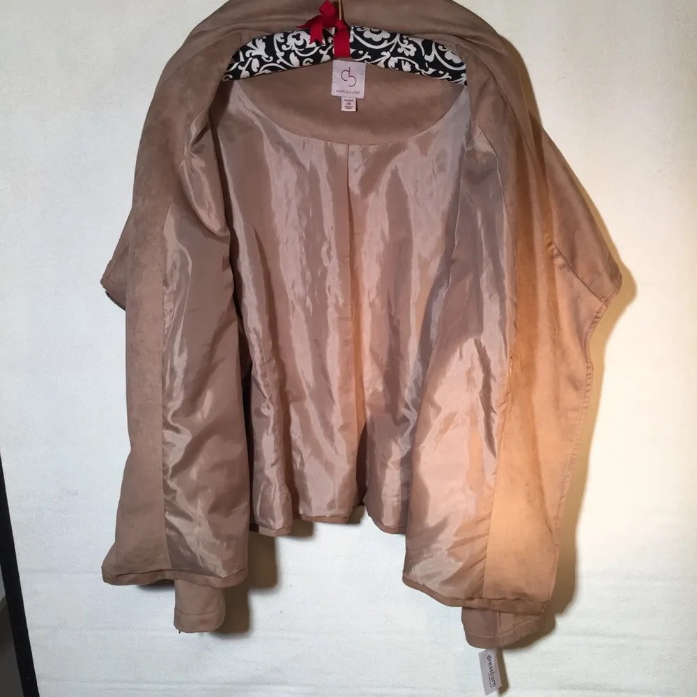NEW Dress Barn Faux Suede Tan Jacket 2X - Image 5