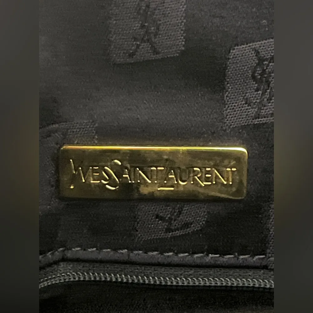 Saint Laurent YSL Navy Quilted Leather Shoulder Bag Blue - Image 8