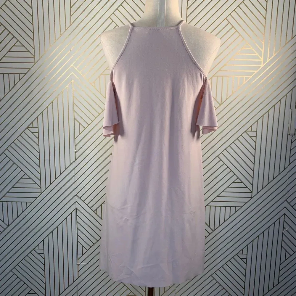 Zara Dress Off the Shoulder Sleeveless Pullover with Frill Light Pink Size Small - Image 8