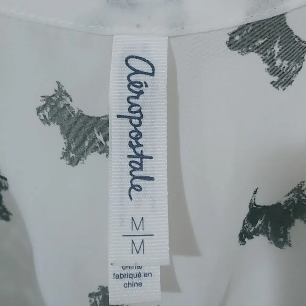 Aeropostale M Scotty Dogs Black White Tank Top - Image 5