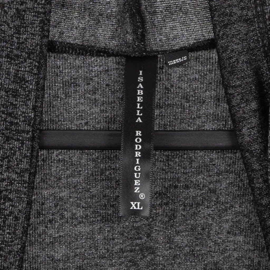 Isabella Rodriguez Cardigan XL Womens Open Front Gray Lightweight Knit Stretch - Image 5