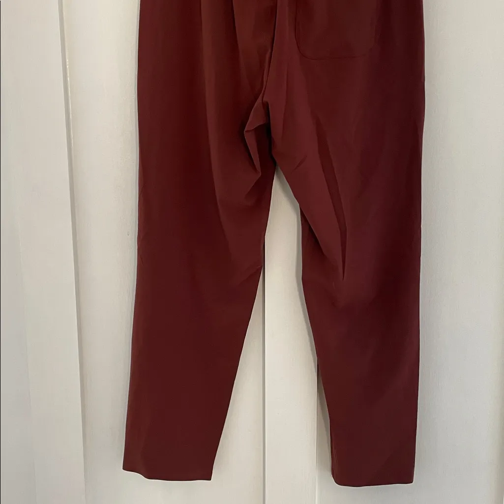 ATHLETA Skyline II High Rise Paper Bag Waist Belted Tie Waist Pant Cognac Size 6 - Image 7