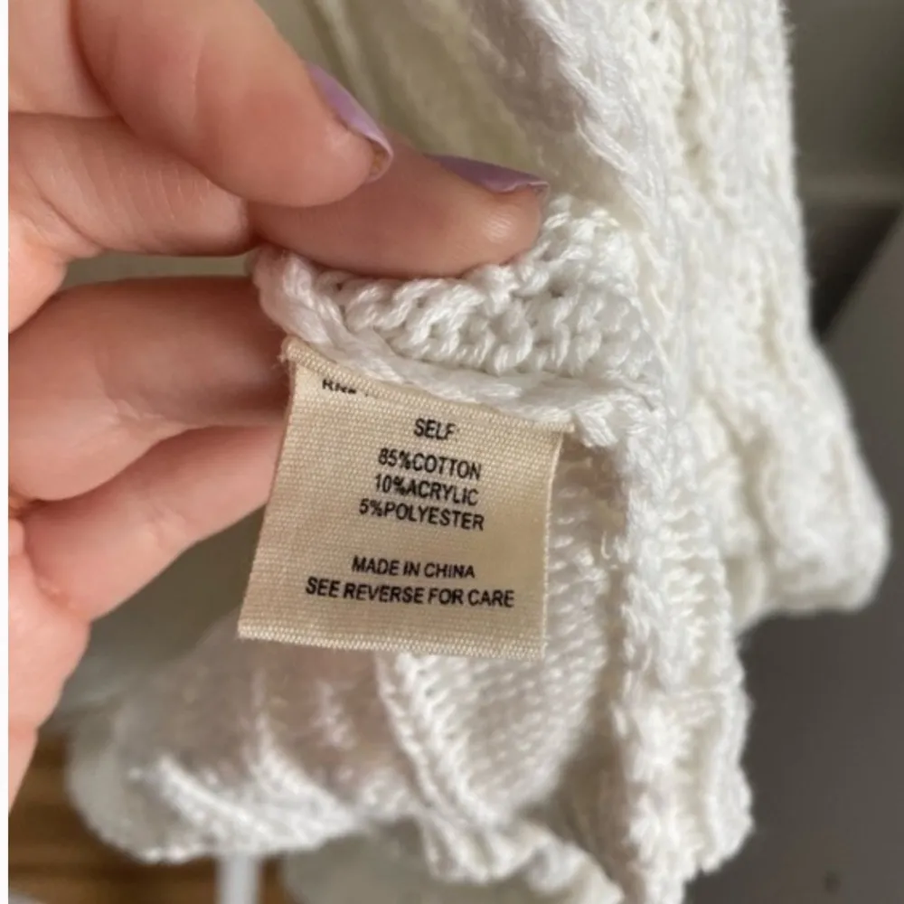 Anthropologie Mo:Vint White Open Stitched Cardigan Duster - Image 5