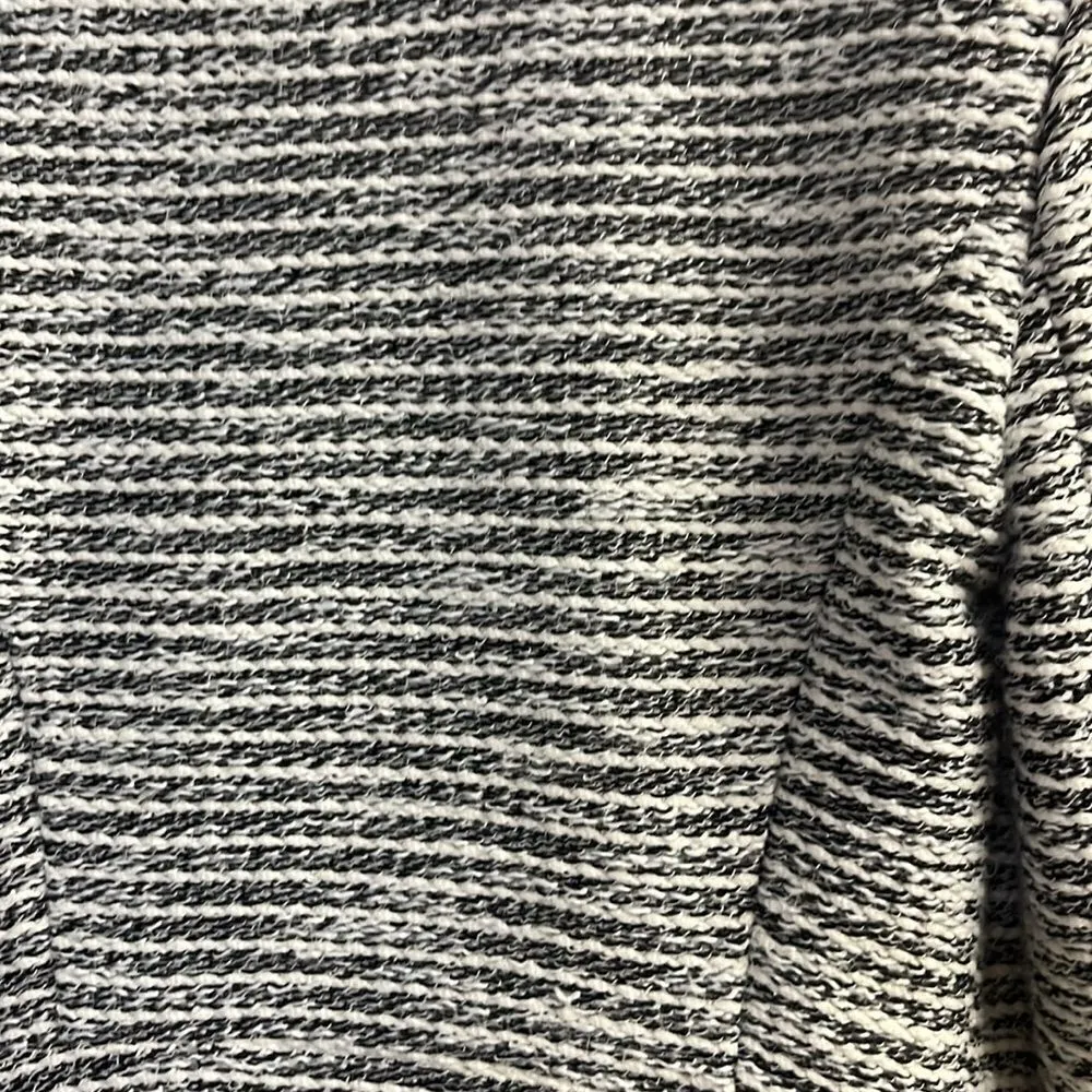 LOFT Cream Black Long Sleeve Open Front Cotton Blend Blazer- PXS - Image 10