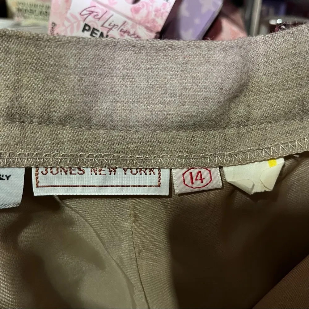 Jones New York Vintage New Wool Midi Knee Skirt A Line Office‎ 80's Corporate - Image 2