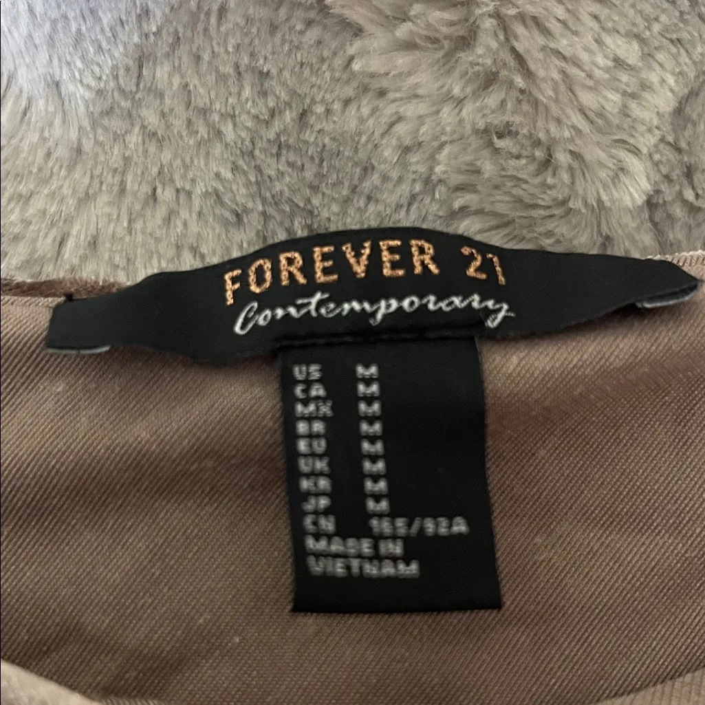 Forever 21 One-Shoulder Crushed Velvet Bodycon Dress – Taupe, Ruffled Neckline - Image 2