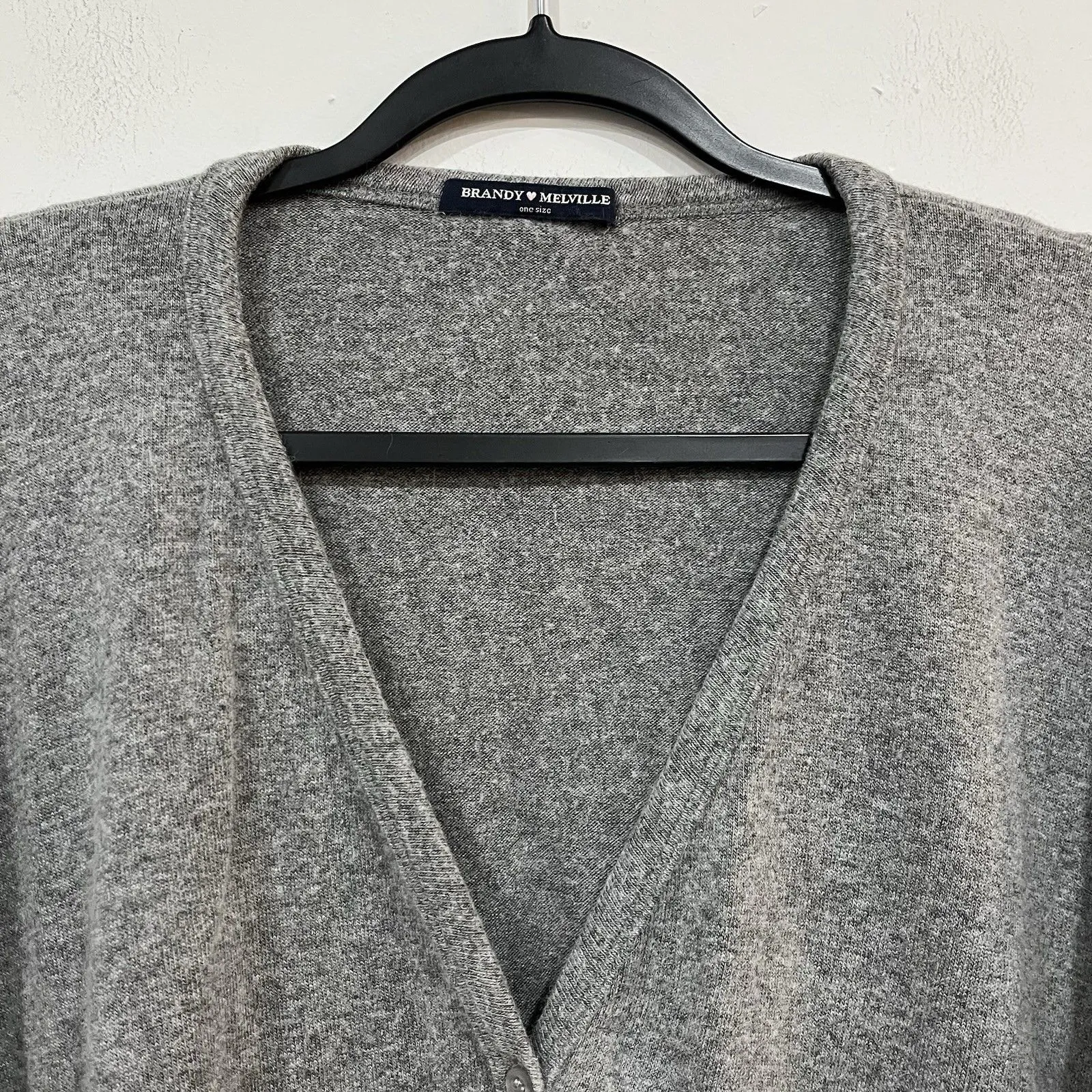 Brandy Melville Gray Wool Blend Button Cardigan One Size Preppy Twee Academia - Image 3