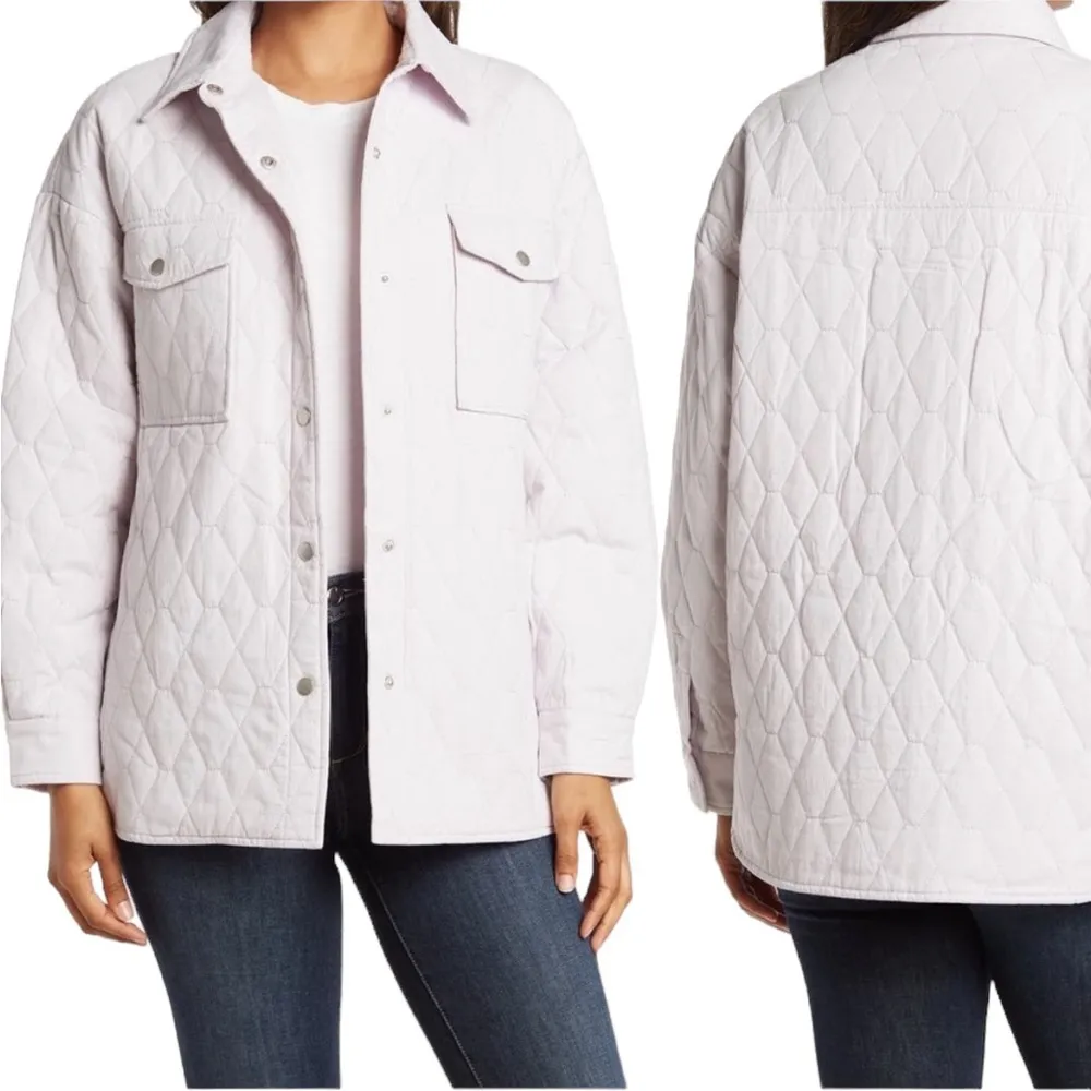 CoffeeShop Muted Lilac Quilted Shirt Jacket Purple Size L - Image 3